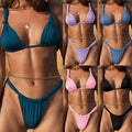 Costume da bagno diviso da donna in bikini annodato tinta unita - Ame Morena