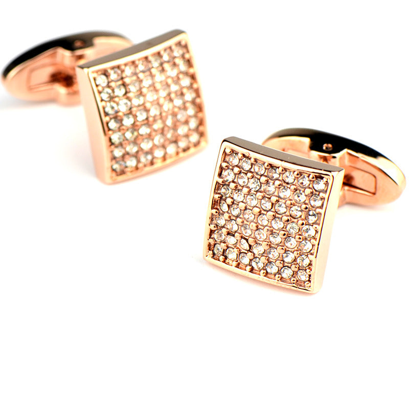Gemelli con diamanti bianchi di precisione Full Diamond Gemelli francesi in oro rosa - Ame Morena