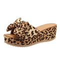 Pantofole con stampa leopardata con fiocco - Ame Morena