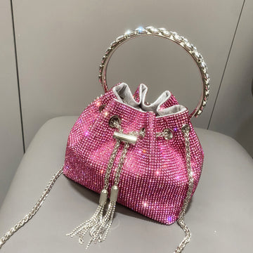 Borsa da donna con diamanti lucidi