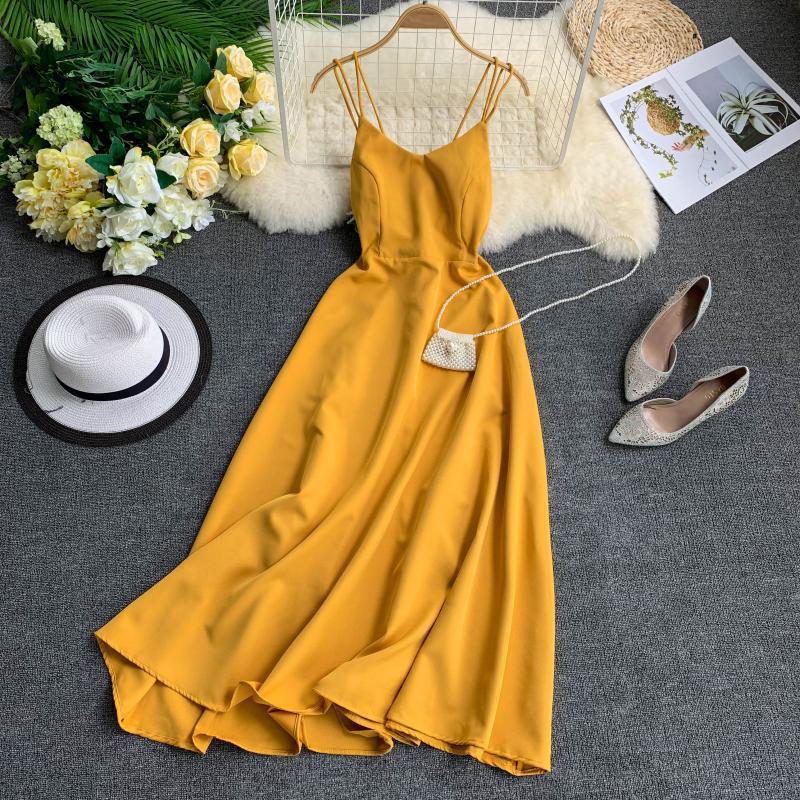 Solid color dress