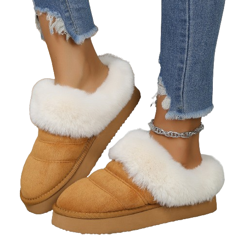 Warm cotton slippers with thick sole