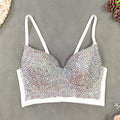 Top sexy con scollo a V in stile reggiseno con diamanti leggeri - Ame Morena