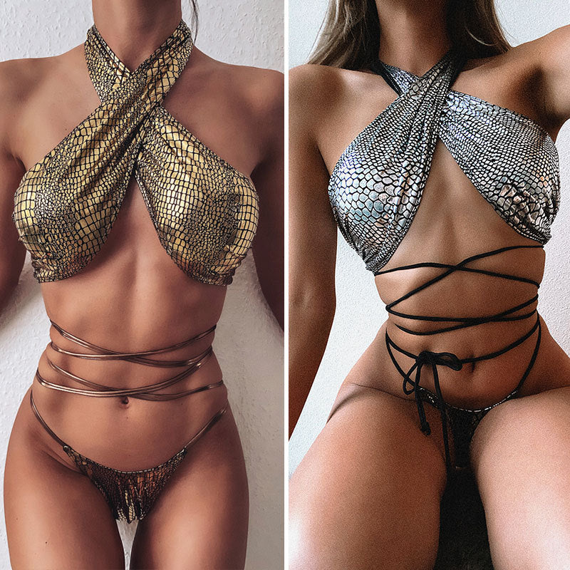 Swimsuit with fabric straps