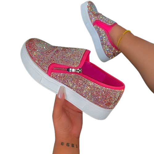 Scarpe casual piatte con strass