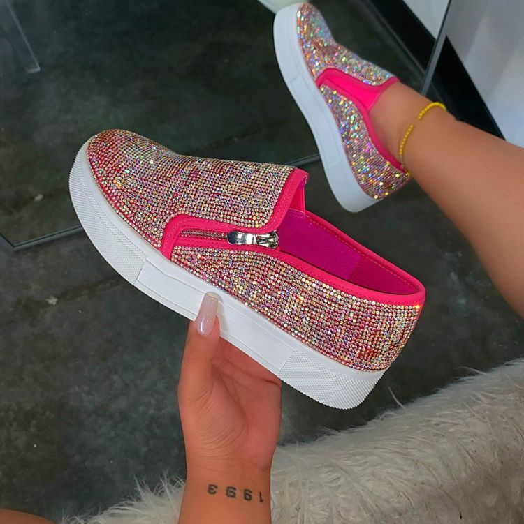 Scarpe casual piatte con strass