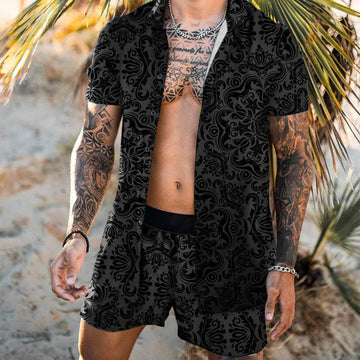 Camicia floreale da spiaggia set da uomo