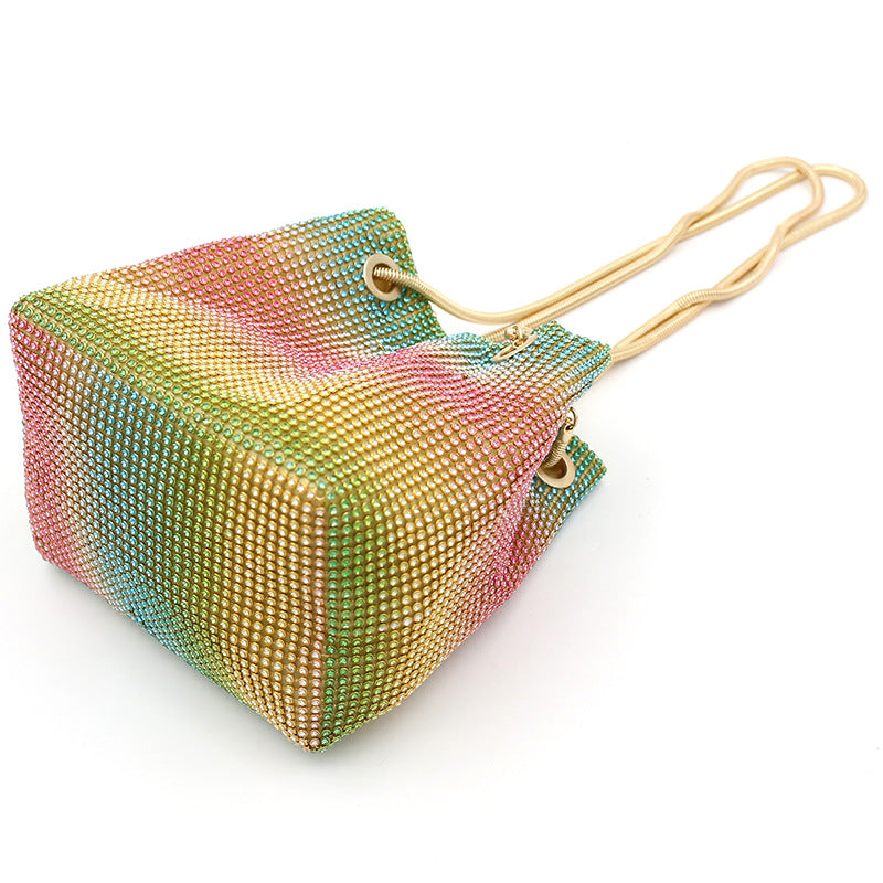 Borsa con diamanti a secchiello arcobaleno