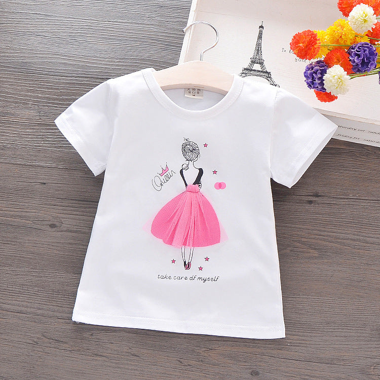 Short-sleeved cotton T-shirt for children