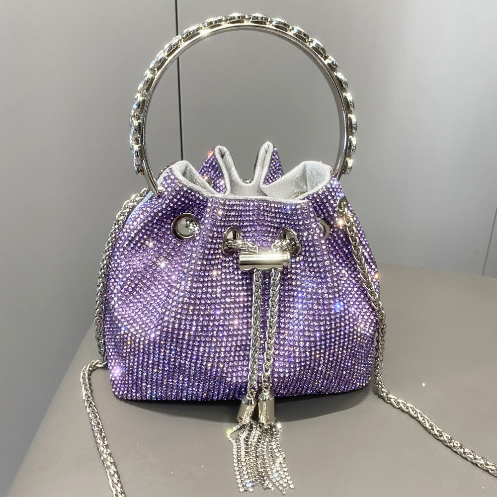 Borsa da donna con diamanti lucidi