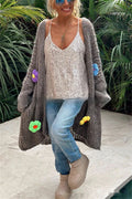 Giacca cardigan lunga con fiori - Ame Morena