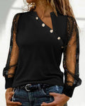 Blouse a maniche lunghe con cuciture a rete da donna - Ame Morena