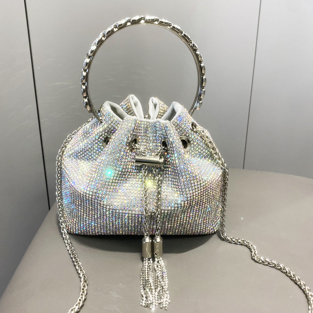 Borsa da donna con diamanti lucidi