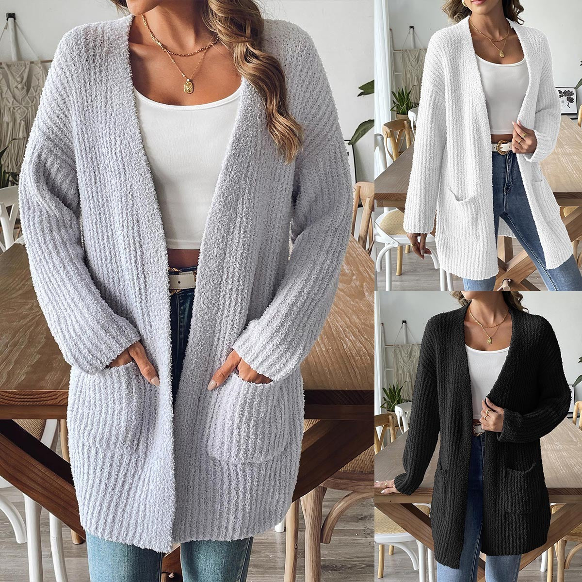 Maglione cardigan casual da donna