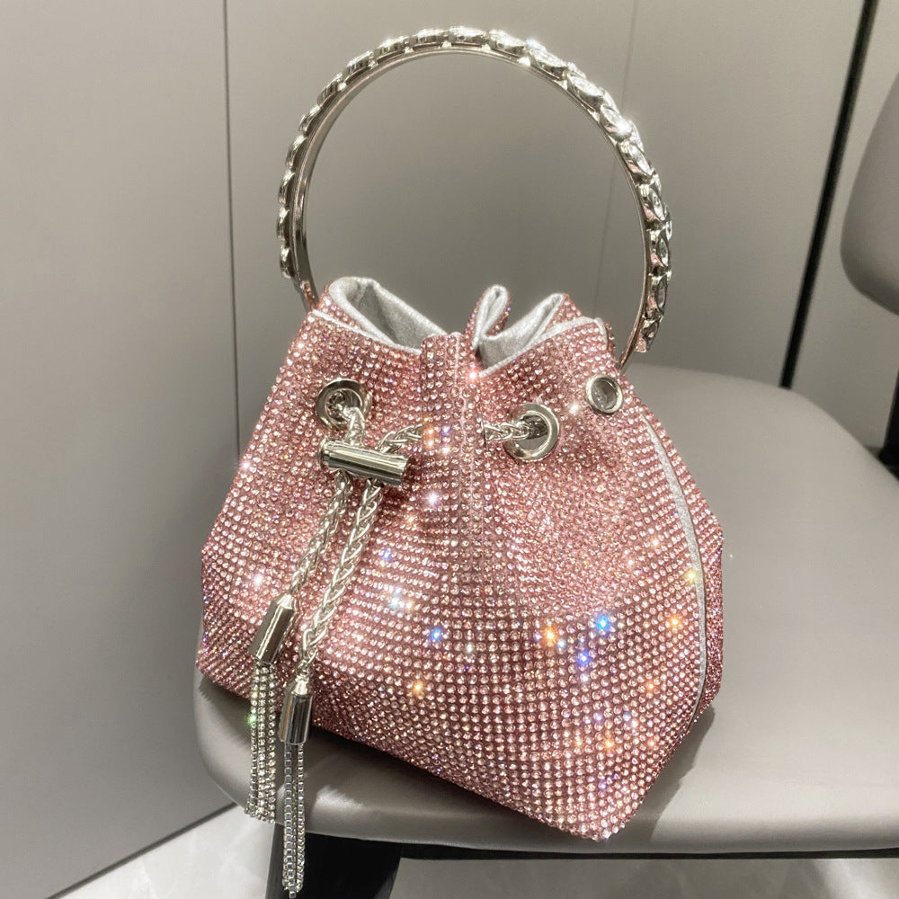 Borsa da donna con diamanti lucidi