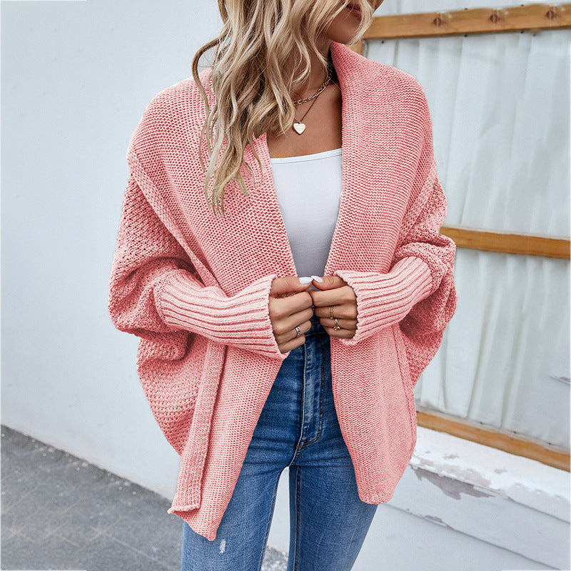 Cardigan con risvolto largo