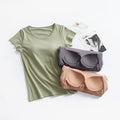 T-shirt a maniche corte con reggiseno imbottito sul petto - Ame Morena