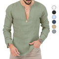 Camicia casual a maniche lunghe in lino da uomo - Ame Morena