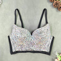 Top sexy con scollo a V in stile reggiseno con diamanti leggeri - Ame Morena