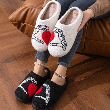 Pantofole in cotone per la casa Love Black