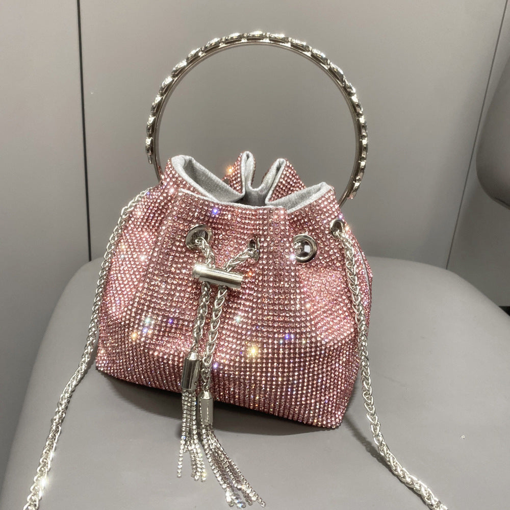 Borsa da donna con diamanti lucidi