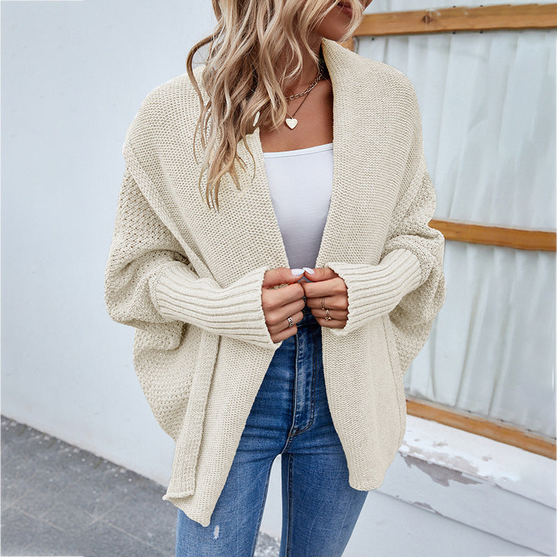 Cardigan con risvolto largo