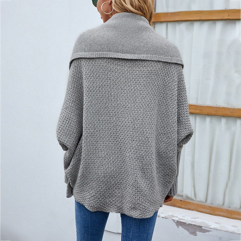 Cardigan con risvolto largo