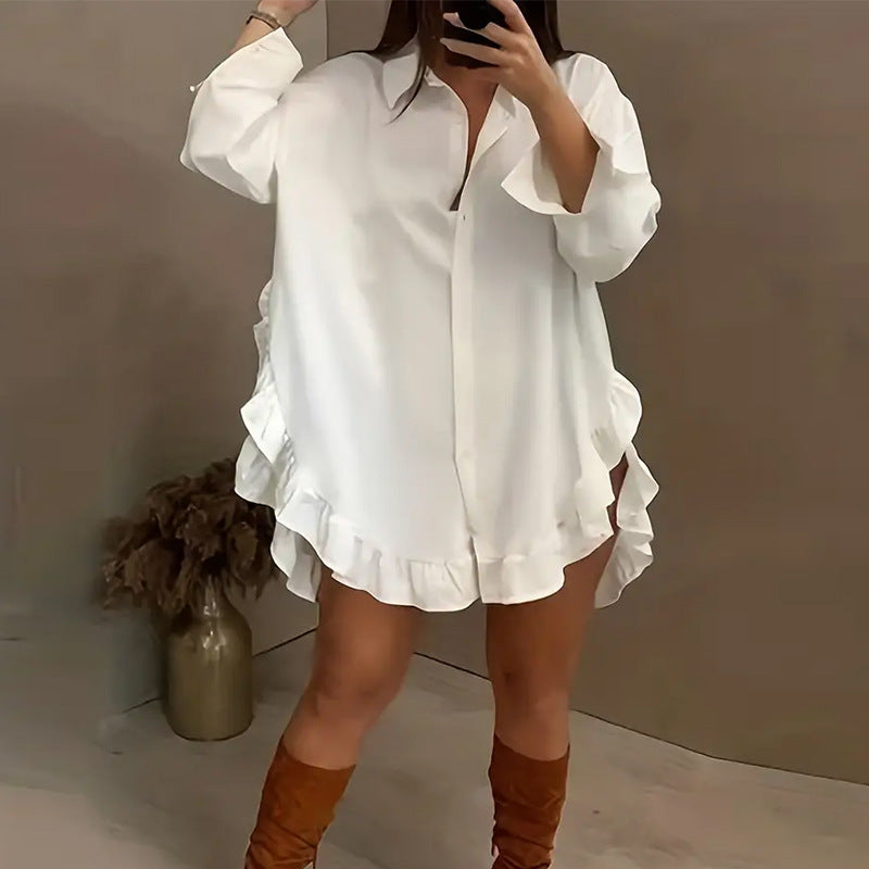 Camicia bianca da donna in pizzo irregolare - Ame Morena