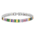 Bracciale con zirconi colorati in cristallo regolabile con diamanti pieni - Ame Morena