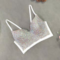 Top sexy con scollo a V in stile reggiseno con diamanti leggeri - Ame Morena