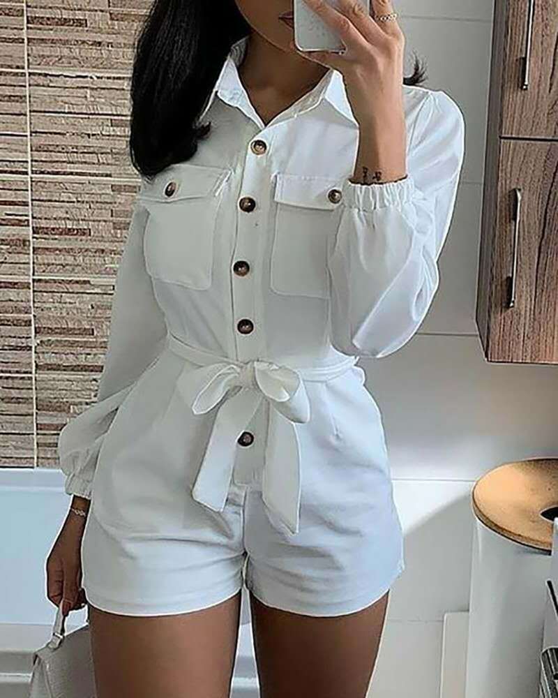 Tuta casual in tessuto bianco - Ame Morena