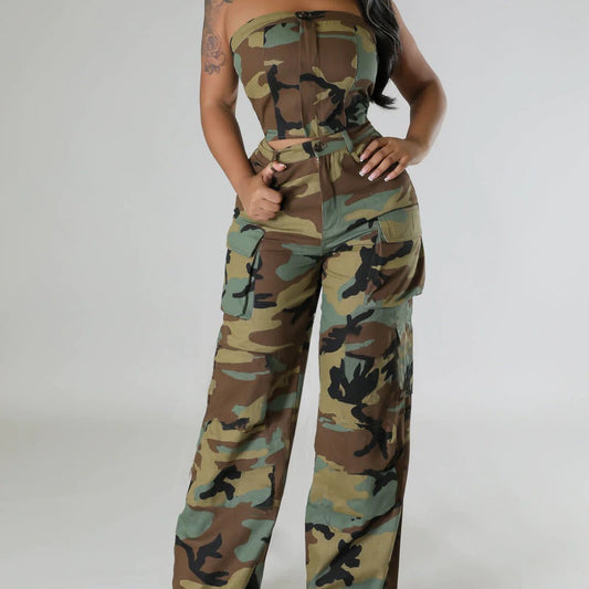 Completo di pantaloni e top Camouflage - Ame Morena