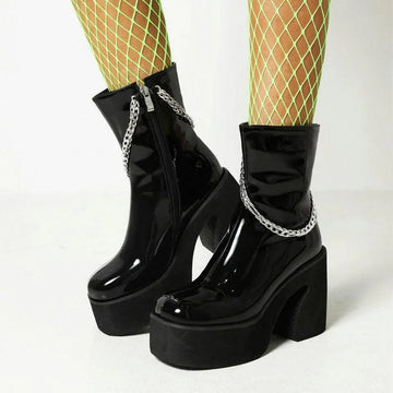 Stivali Chain da Donna con Tacco Spesso