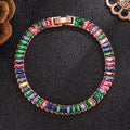 Bracciale con zirconi colorati in cristallo regolabile con diamanti pieni - Ame Morena