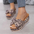 Pantofole con stampa leopardata con fiocco - Ame Morena