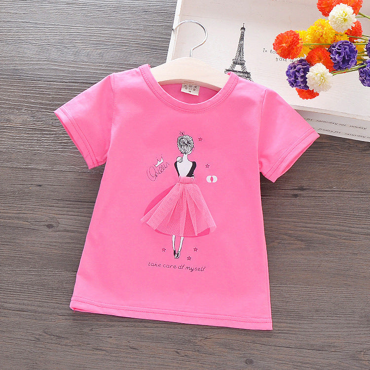 Short-sleeved cotton T-shirt for children