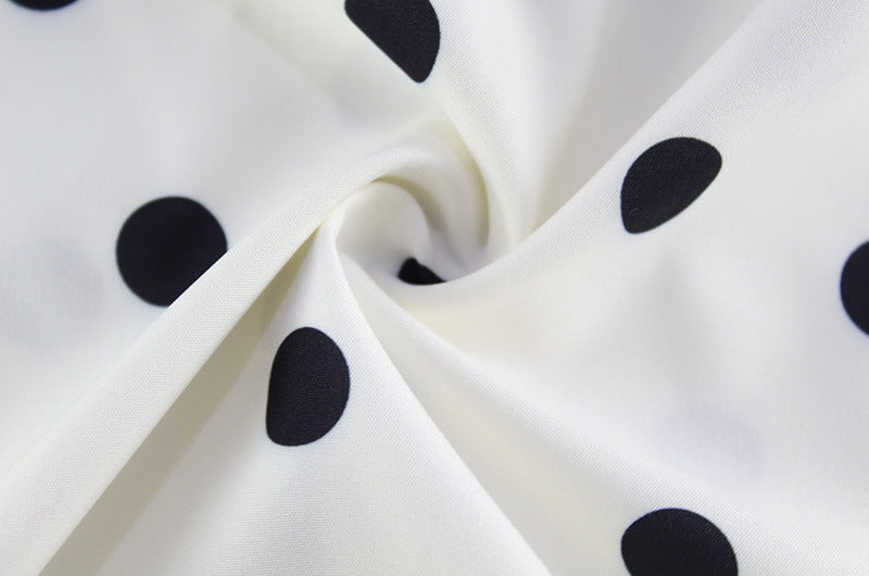 Abito Corto a Trapezio con Pois