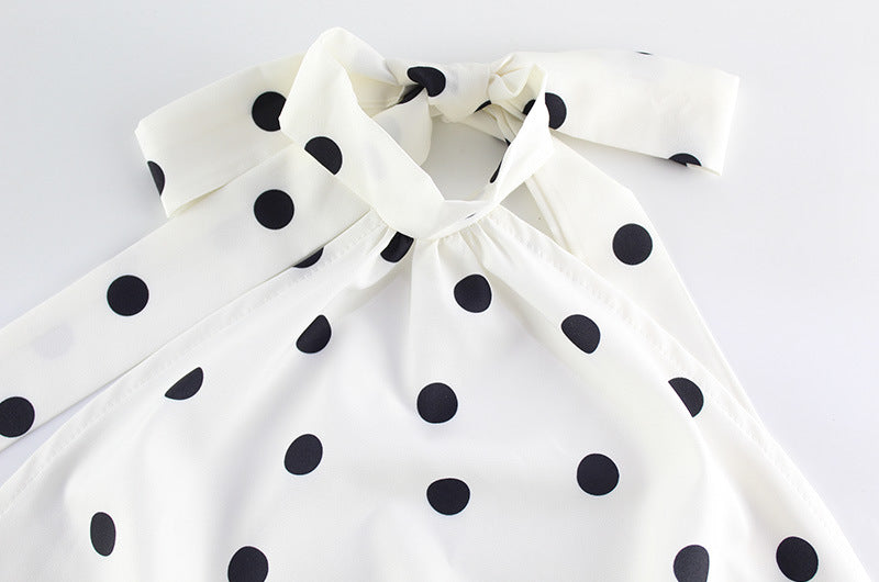 Abito Corto a Trapezio con Pois