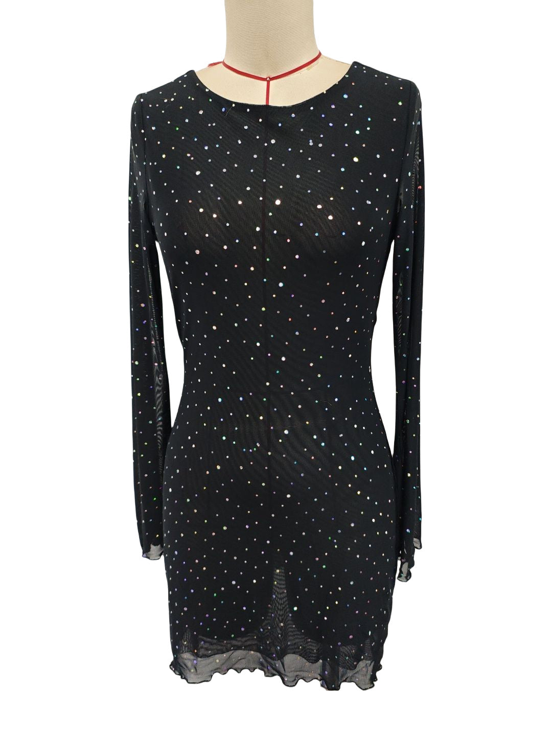 Abito Elegante Nero Schiena Scoperta