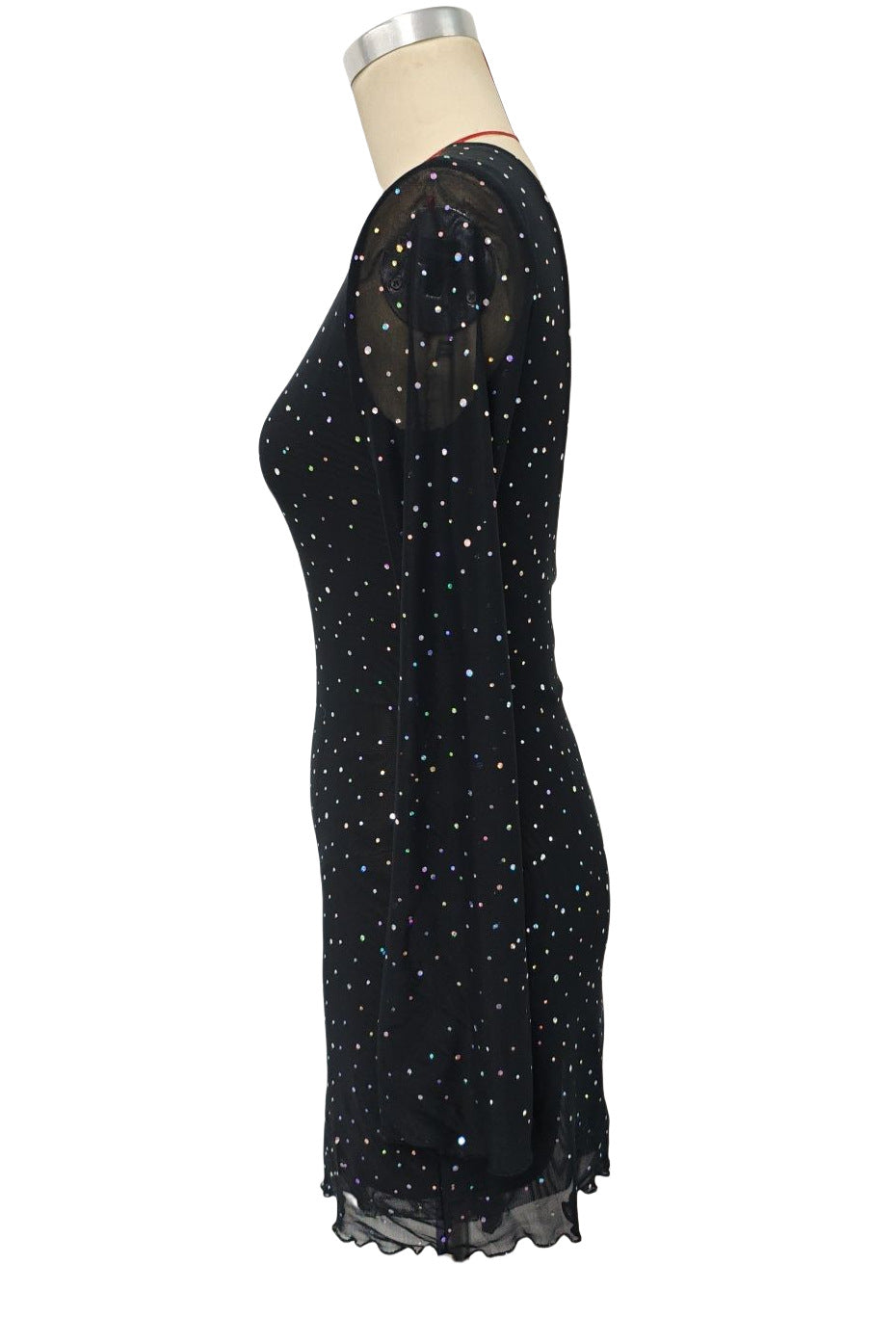 Abito Elegante Nero Schiena Scoperta