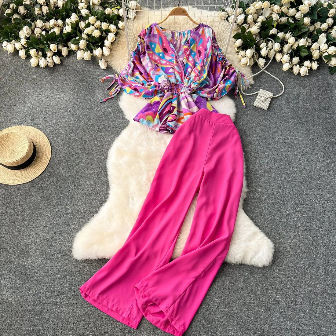 Set di due pezzi con pantaloni a gamba larga - Ame Morena