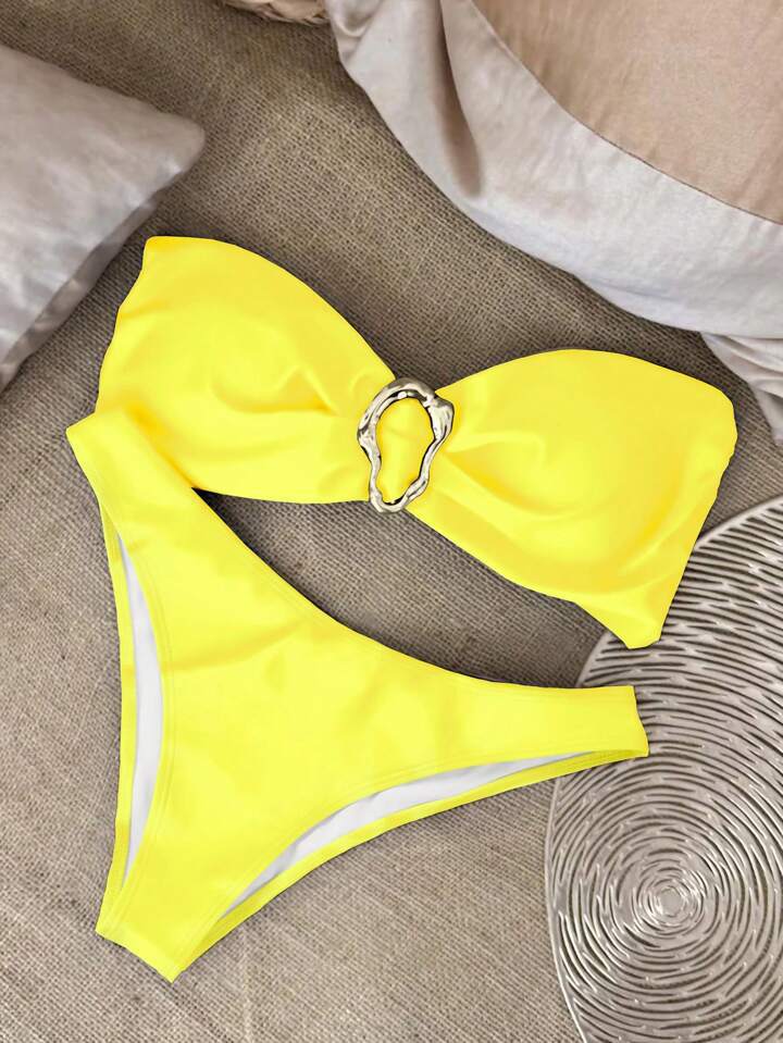 Bikini donna 2 pezzi con dettaglio centrale