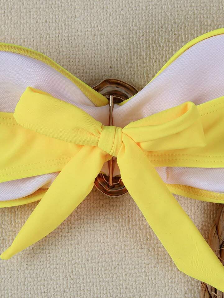 Bikini donna 2 pezzi con dettaglio centrale