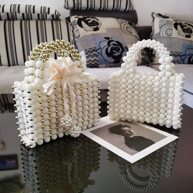 Borsa Elegante in Perline con Manico – Design Retrò Chic per Cerimonie