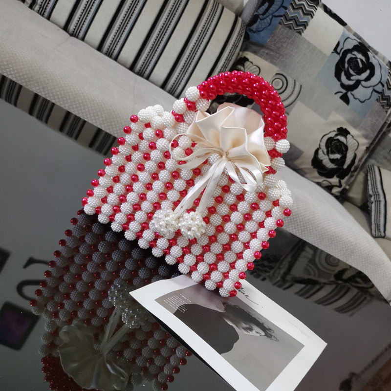 Borsa Elegante in Perline con Manico – Design Retrò Chic per Cerimonie