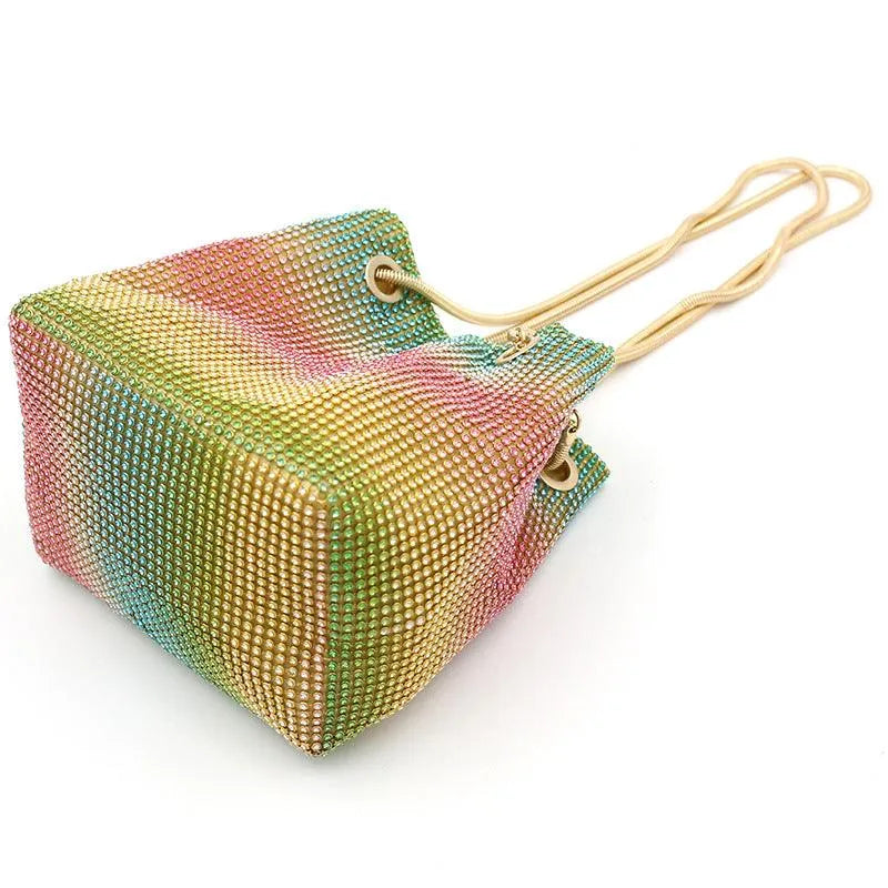 Borsa con diamanti a secchiello arcobaleno - Ame Morena