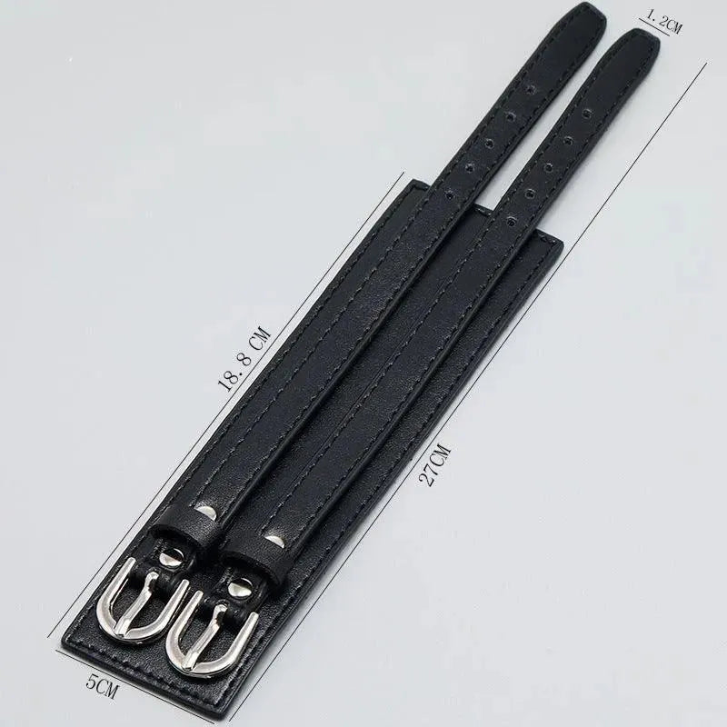 Bracciale in pelle con fibbia ad ardiglione punk Hip Hop in pelle larga semplice e regolabile - Ame Morena