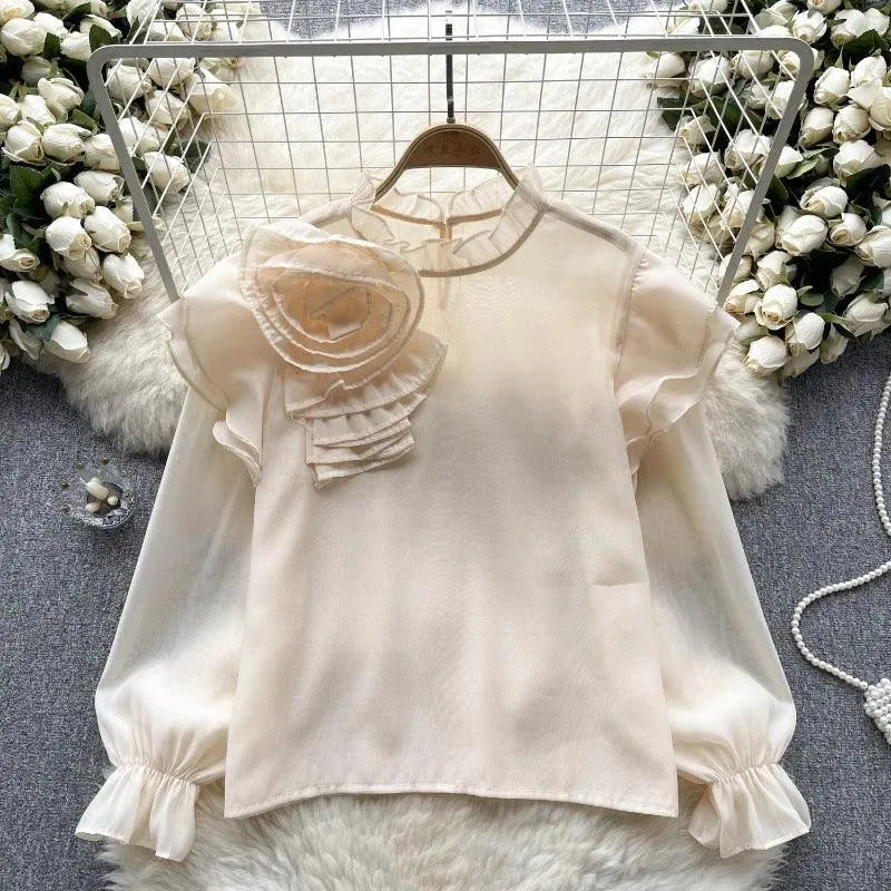 Dolce camicia in chiffon con maniche a sbuffo - Ame Morena