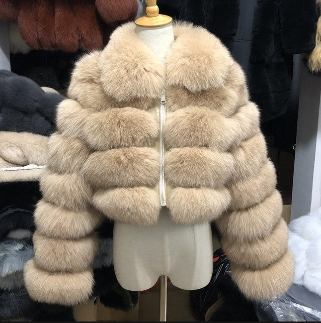 Cappotto corto in pelliccia sintetica da donna