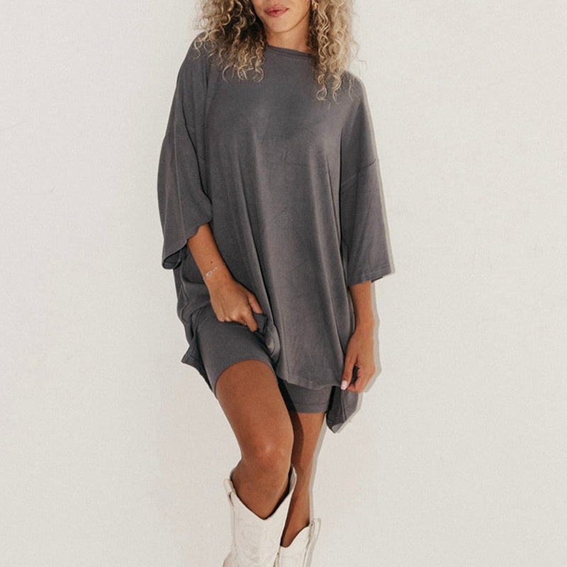 Completo Donna Oversize Estivo 2 Pezzi T-shirt + Shorts